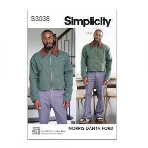 Simplicity Patron de couture SS3038A Veste pour homme par Norris Dánta Ford A (S-M-L-XL-XXL)