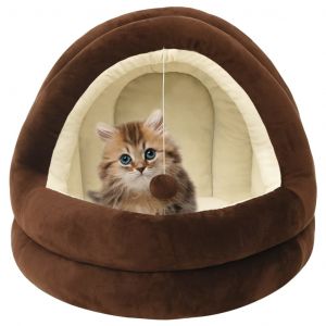 VidaXL Lit pour chat 40x40x35 cm Marron et crème