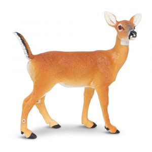 Safari animal forestier Cerf de Virginie junior 11 cm blanc/marron