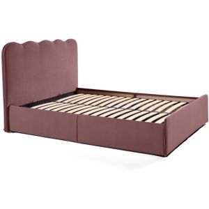 Image de Kahlo - lit coffre - 160x200 - en velours - sommier inclus - Rose