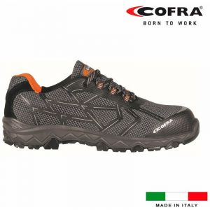Cofra TN000-000.W41 CYCLETTE BLACK S1 P SRC Chaussures de sécurité Gris/Noir/Orange Fluorescentes Taille 41
