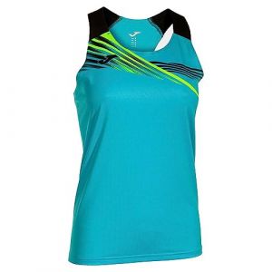 Joma Débardeur Femme Elite X T-Shirt, Turquoise Fluo/Noir
