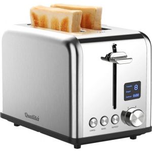 Qualit&aacute; toaster with toasted sandwich clips - Retro toaster - Sandwich rack - Croque Monsieur appliance - stainless steel