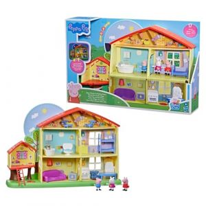 Peppa Pig Peppa’s Adventures Peppa's Playtime to Bedtime House Pre-School Toy, Speech, Light and Sounds, Ages 3 and Up, Red