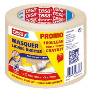 Image de Tesa Lot de 2 rouleaux de masquage MASQUER crème + 1 offert