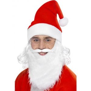 Image de Kit Père Noël adulte (bonnet, barbe et lunette)