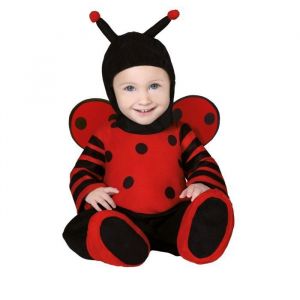 FIESTAS GUIRCA | Costume de Coccinelle B&eacute;b&eacute; (18-24 Mois) - Ailes, Cagoule, Combinaison et Pieds - Costumes Enfantins pour Halloween et F&ecirc;tes Costum&eacute;es - Id&eacute;al pour B&eacute;b&eacute; Unisexe - Noir et Rouge