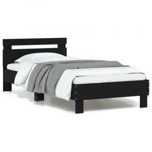 VidaXL Cadre de lit sans matelas avec lumières led noir 90x190 cm