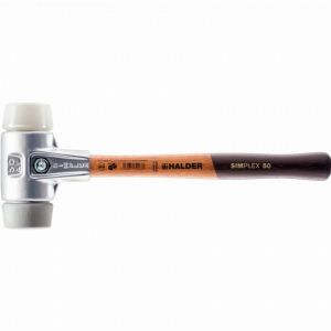 Halder - Maillet simplex tpe moyen / superplastique avec bo&icirc;tier en aluminium et manche en bois - D=60 mm - 3137.060