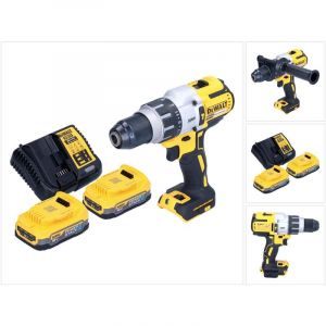 Dewalt DCD 996 E2 Perceuse-visseuse à percussion sans fil 18 V 95 Nm Brushless + 2x batterie 1,7 Ah + chargeur