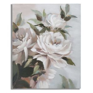 Décoration murale peinture sur toile fleurs et feuilles Mauro Ferretti