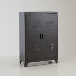 Armoire b e 2 portes en métal, Hiba Noir Taille Taille Unique