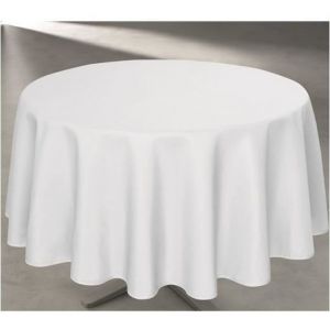 Univers décor Nappe anti tache ronde blanc