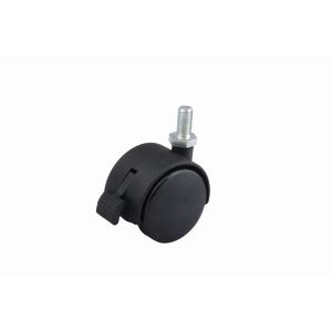 Roulette de meuble 40mm axe M8x15mm frein noir