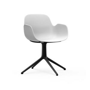 Image de Normann Copenhagen Fauteuil pivotant Form - blanc - aluminium noir Blanc