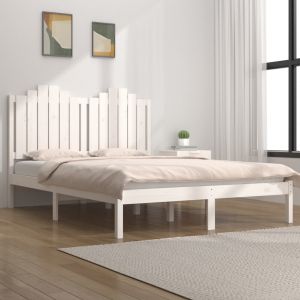 VidaXL Cadre de lit Blanc Bois de pin massif 160x200 cm 3103789