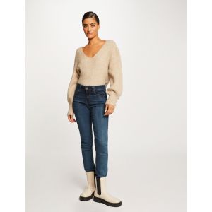 Morgan Jeans slim taille haute jean stone femme - Taille 34