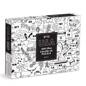 Image de Galison 9780735373181 Maptote USA Colour-in 1000 Piece Puzzle