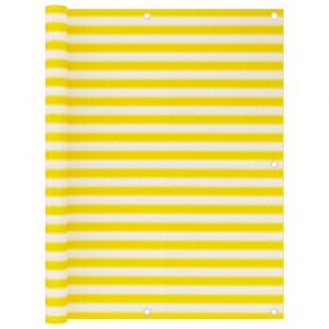 Écran de balcon brise pare vue protection confidentialité 120 x 500 cm PEHD jaune et blanc 02_0010209