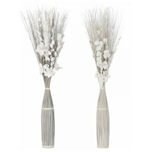 Bunch DKD Home Decor 8424001847440 Flowers Grey White Dried flower (40 x 40 x 150 cm) (2 Units)
