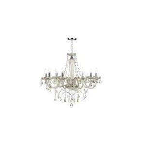 Image de Dar Lighting Chandelier Raphael 8 lumières en verre de champagne