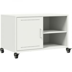 VidaXL Meuble TV Armoire de T&eacute;l&eacute;vision avec &Eacute;tag&egrave;res Support T&eacute;l&eacute; avec Rangement Salon Salle de S&eacute;jour Blanc 68x39x435 846673