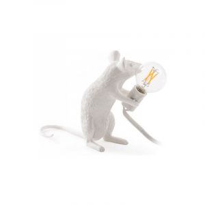 Lampe De Table Souris - Résine Blanc