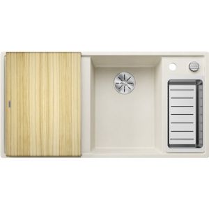 Blanco Evier Axia III 6 S Planche frêne Blanc Soft, cuve princip. à droite 527046