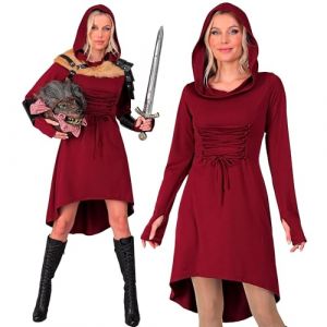W WIDMANN MILANO Party Fashion Robe médiévale gothique avec capuche, costume pour carnaval, fête des chevaliers