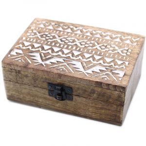 Boîte en bois lavé blanc - Conception slave 6x4- Vendu par 1