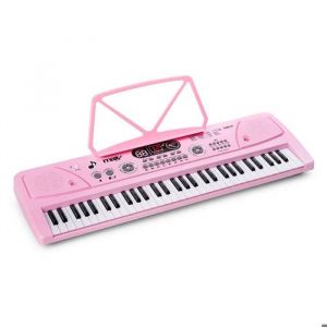 Max KD61 - Clavier &Eacute;lectronique Rose 61 Touches Portable avec Batterie Rechargeable | 200 Sons, 200 Rythmes & Haut-Parleurs Int&eacute;gr&eacute;s