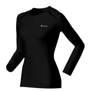 Odlo T-Shirt Femme Manches Longues Warm col ras de cou - Noir Noir - Femme