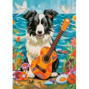 Castorland Puzzle Collie, guitare et la mer
