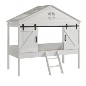 Image de Lit Cabane Enfant "Barnie" 218cm Blanc Prix