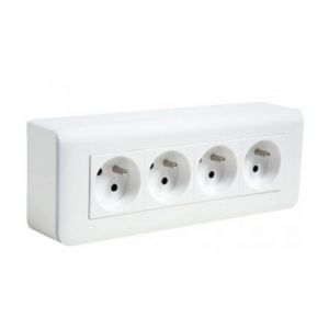 Legrand Kit 4 prises en saillie Blanc Mosaic