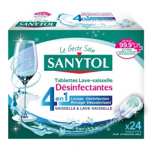 Sanytol Tablettes lave-vaisselle désinfectantes x24