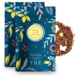 Comptoir français du thé - Oolong au caramel beurre salé - 2x100 grammes de thé semi-fermenté parfumé au caramel