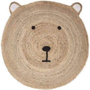 Atmosphera Kids - Tapis enfant rond Ourson - Diam 100 cm - Jute