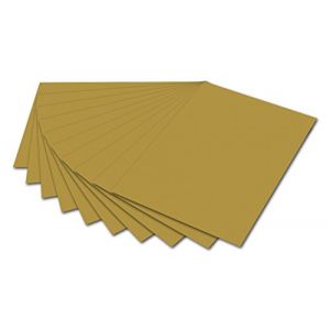 Folia Papier or ou argent, 50 x 70 cm - 300 g/m² - Paquet de 10 feuilles, or