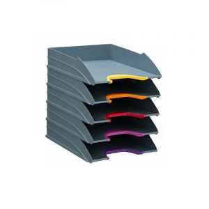 Durable Lot de 5 corbeilles à courrier Varicolor gris foncé