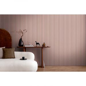 A.S. Creation Papier peint intissé avec motif lambris 0,53 x 10,05 m - rose noir - papier peint effet bois Made in Germany - 786281