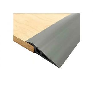Barre de Seuil de Transition PVC Autocollante Gris 5 cm x 2 m - Profil de Compensation Flexible pour Jonction de Sols et Parquet