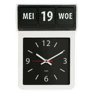 Fysic Horloge Alzheimer / grande horloge murale analogique avec heure FK800 Blanc-Noir