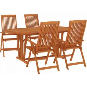 VidaXL Ensemble à dîner de jardin 5 pcs Bois d'eucalyptus massif - N/A