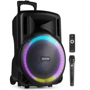 Fenton FT15LED MK2 Enceinte Soirée Bluetooth LEDs Bluetooth avec Batterie Intégrée - 800 Watts, Micro UHF inclus
