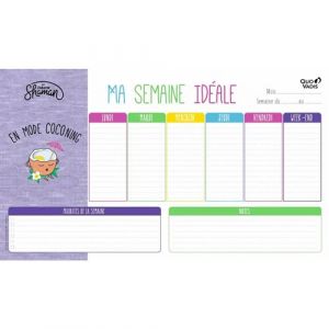 Quo Vadis Sous-main perp&eacute;tuel &agrave; feuillets - Fran&ccedil;ais - Shaman - Multicolore - Perp&eacute;tuel - 25x43 cm - Papier Clairefontaine blanc - Fabrication fran&ccedil;aise - Visuel coconing