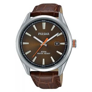 Image de PULSAR PS9379X1 - Montre Homme - Quartz - Analogique - Aiguilles Lumineuses - Bracelet Cuir Marron