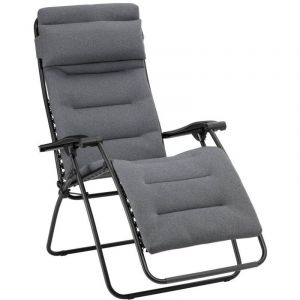 Fauteuil Relax Jardin - Chaise Longue Matelassé Zéro Gravité - Rsx Clip - Aircomfort - Gris Etain Lafuma Mobilier Etain