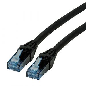 Roline Cordon LAN Cat 6A Component Level | Câble réseau UTP Ethernet avec connecteur RJ45 | noir 10 m