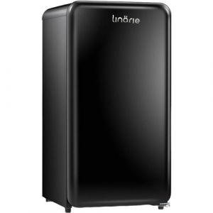 Tignes Réfrigérateur table top Rétro Linarie 91L Noir avec Compartiment Congélateur Intégré LK90TTBLACK